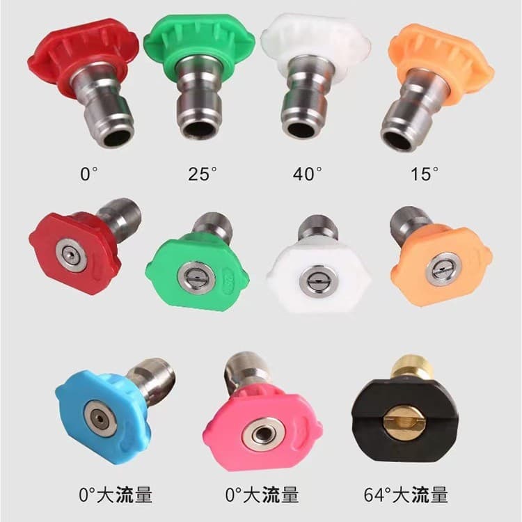 High Pressure Washer Spray Nozzle Car Cleaning Machine 0 Degree 15 Degree 25 Degree 40 Degree Stainless Steel Fan Shape Water Gun Head