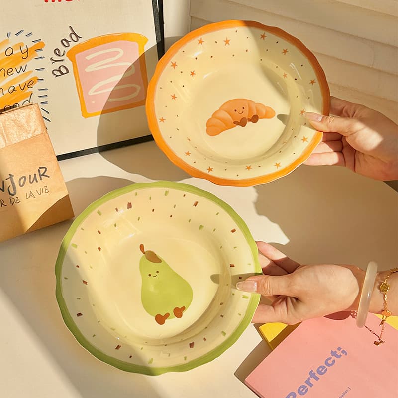 Korean ins-style tableware, trendy plates, high-end cake plates, breakfast plates, home fruit plates, dessert plates and dishes
