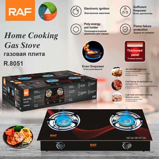 RAF Cross-Border Gas Stove European Style Dual Burner Gas Cooktop Tabletop EU Standard Energy-Saving High-Fire LPG Stove