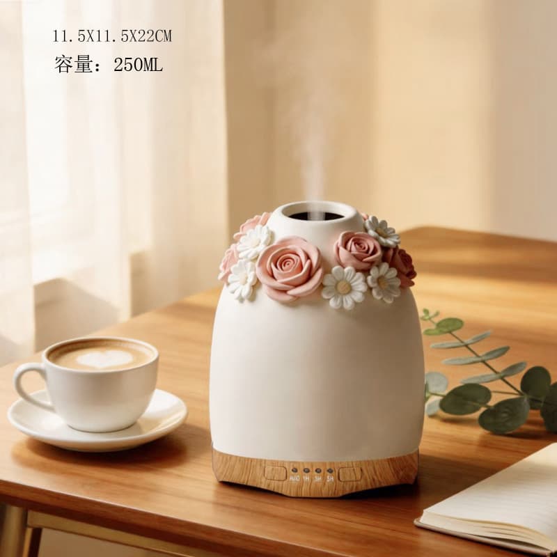 New ceramic air humidifier aromatherapy machine essential oil aromatherapy lamp bedroom ultrasonic plug-in humidifier jet