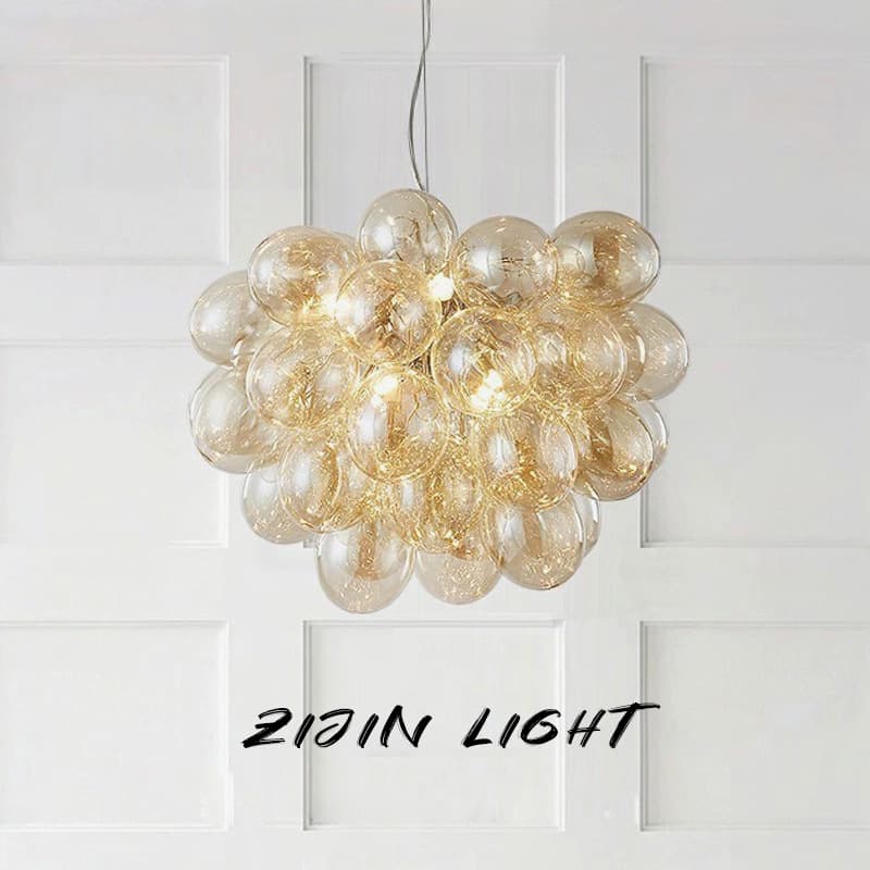 French bubble living room and dining room chandelier designer creative personalized art glass balloon lamp bedroom and dining room chandelier