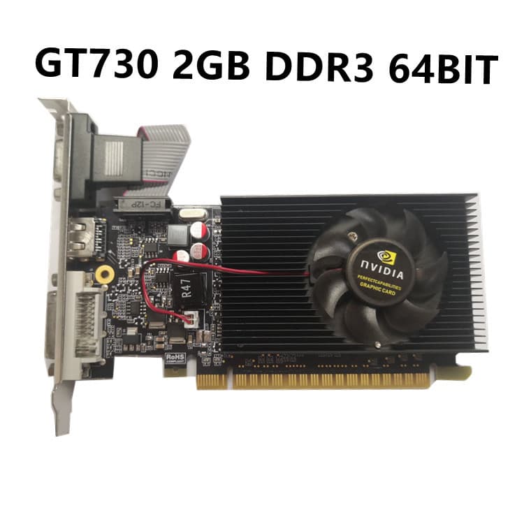 New Small Chassis 610 Display GT730 2G Low Profile Half-Height Independent Graphics Card Desktop Office Graphics Card Factory Wholesale