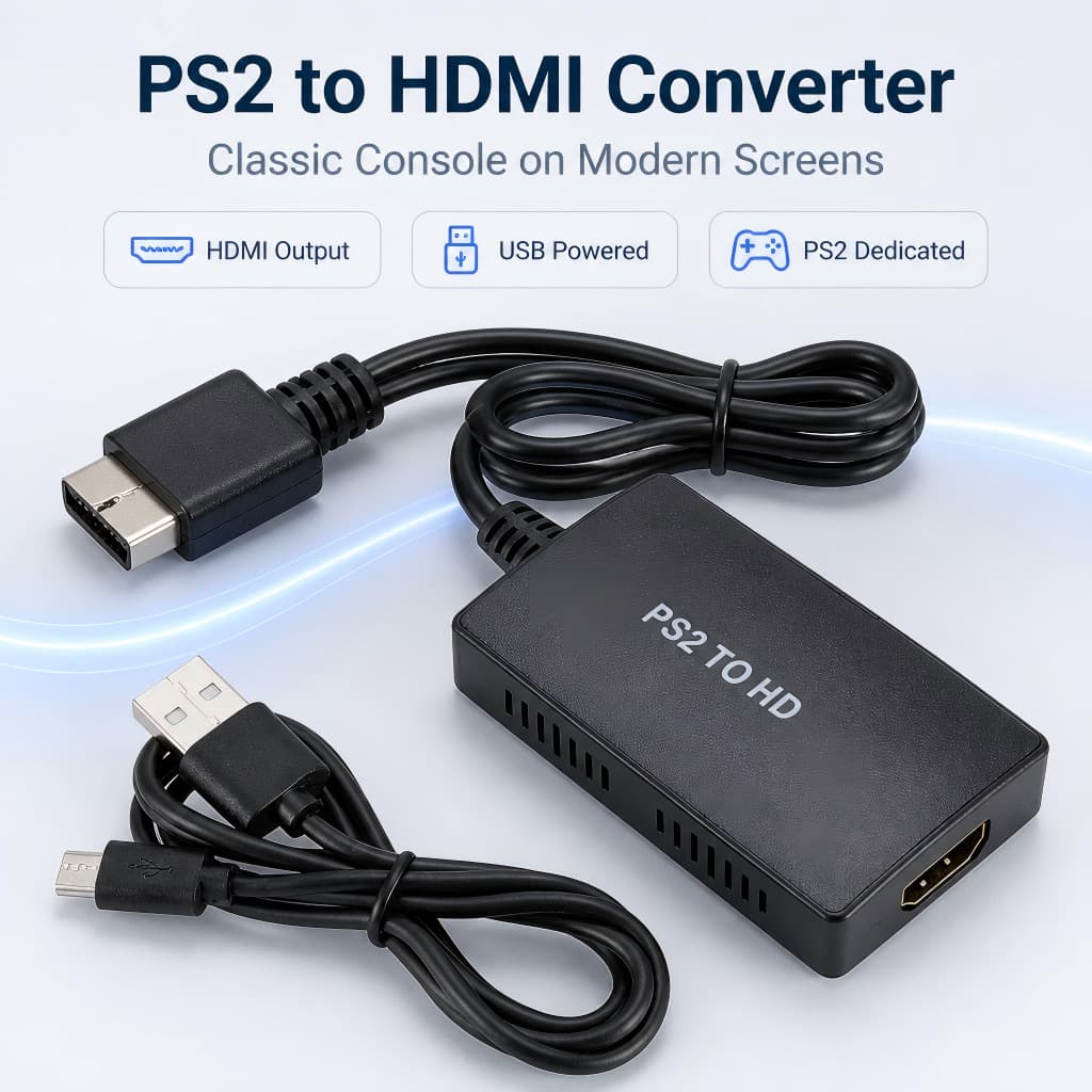 Cross-border PS2 Game Console to HDMI Adapter Audio TV 1080P HD Display Plug and Play