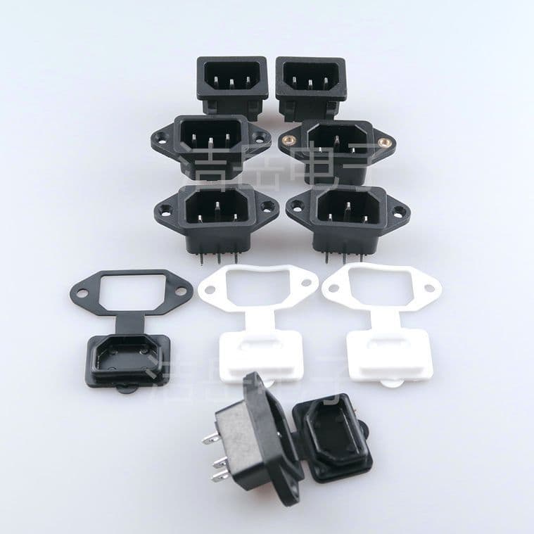 AC-04-05 Power Socket Three-Pin, AC-04 Inverted Pi-Shaped Socket with Screw Holes Socket AC-05