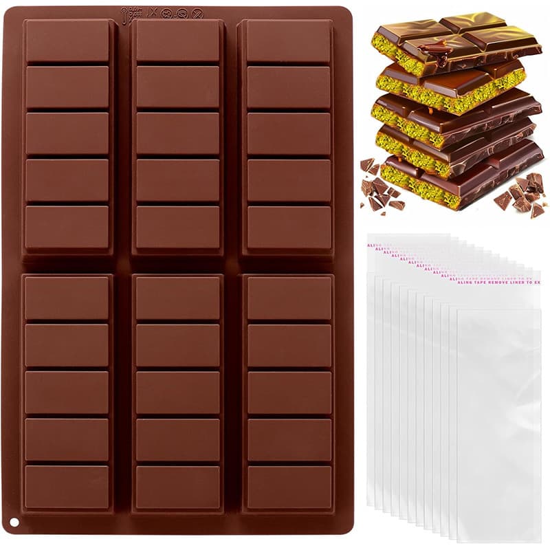 In Stock Dubai Chocolate Mold Food Grade Chocolate Mold Rectangle Baking Tool
