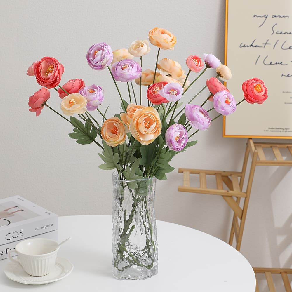 4-Head Camellia Artificial Flower Tea Rose Lotus Fake Flower Home Living Room Decoration Wedding Scene Arrangement Photography Prop
