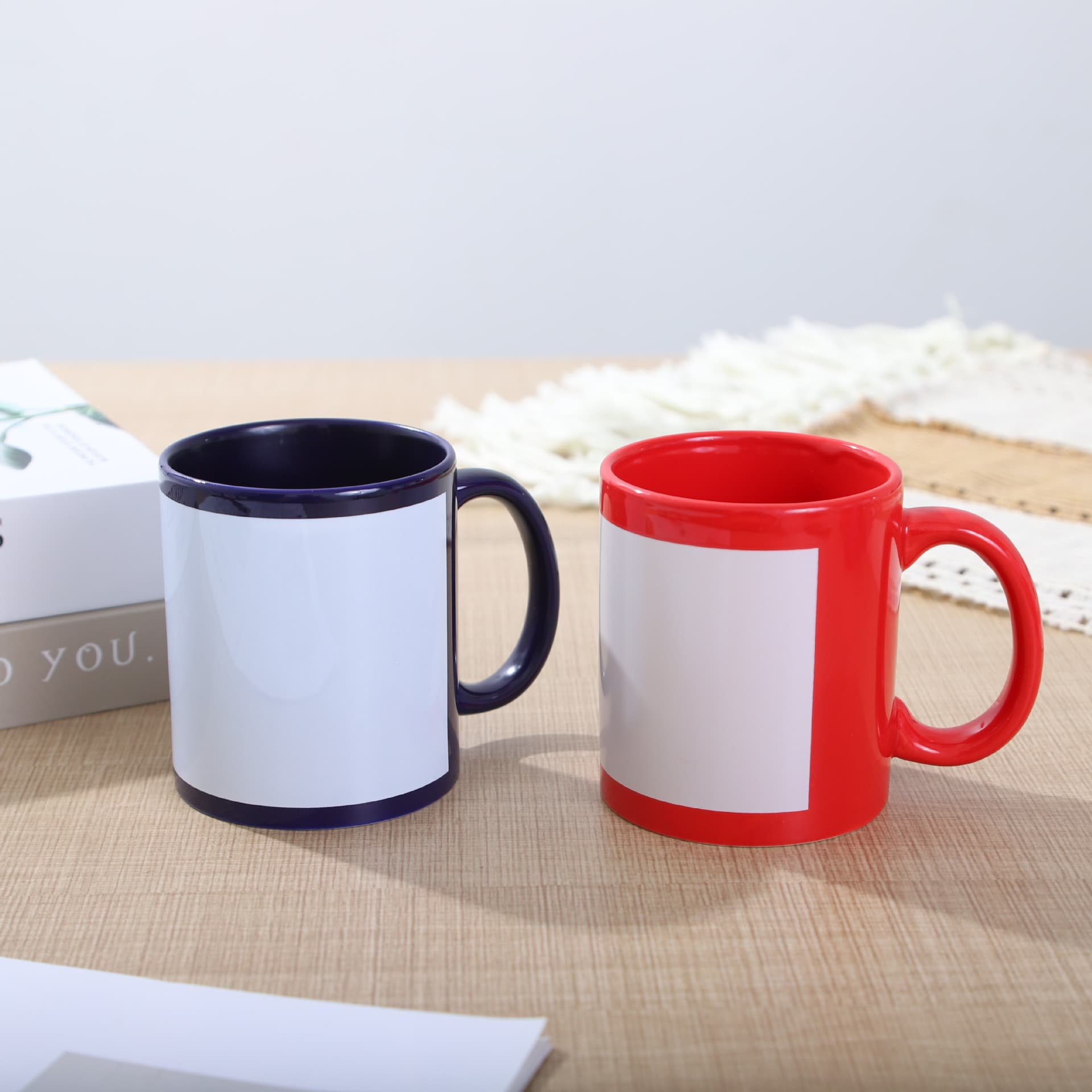 Full Color Sublimation Blank Coated Mug with Custom Logo, Heat Transfer Black Ceramic Cup 11oz