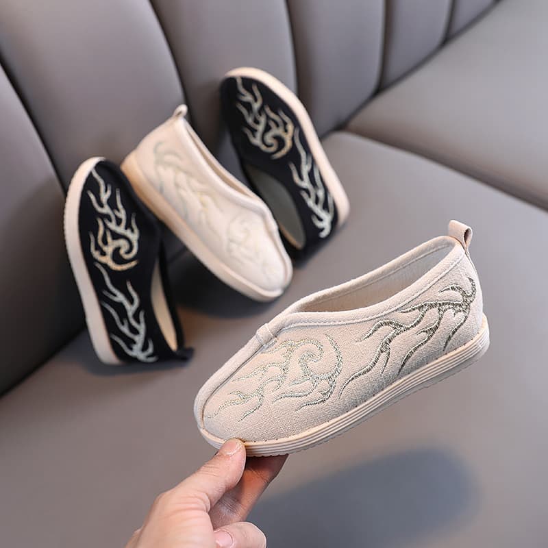 Boys' Cloth Shoes, Spring/Autumn Season Beijing Cloth Shoes, Children's Hanfu Ancient Costume, Chinese Ethnic Style Tang Suit Hanfu Children's Shoes