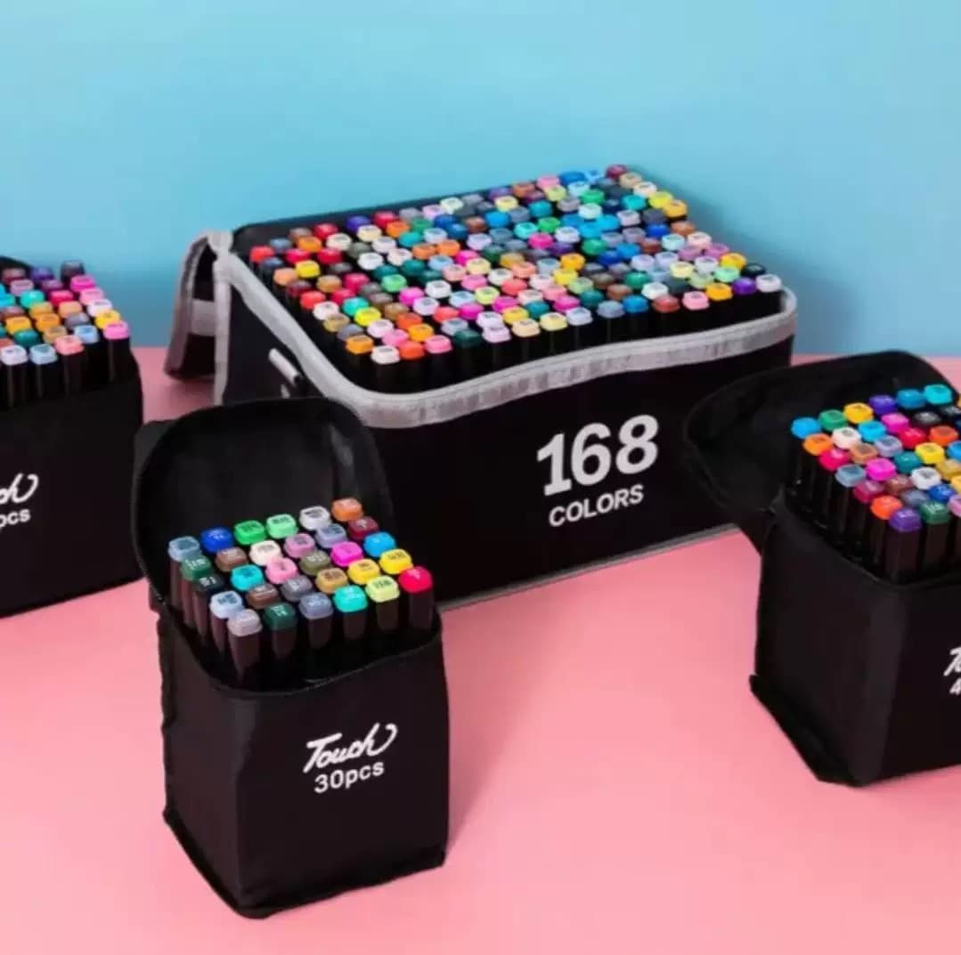 Mark Pen Children's Color Black Bag Set Alcohol Oily Double-Ended Painting Stationery Quick-Drying Waterproof Color Pen Wholesale