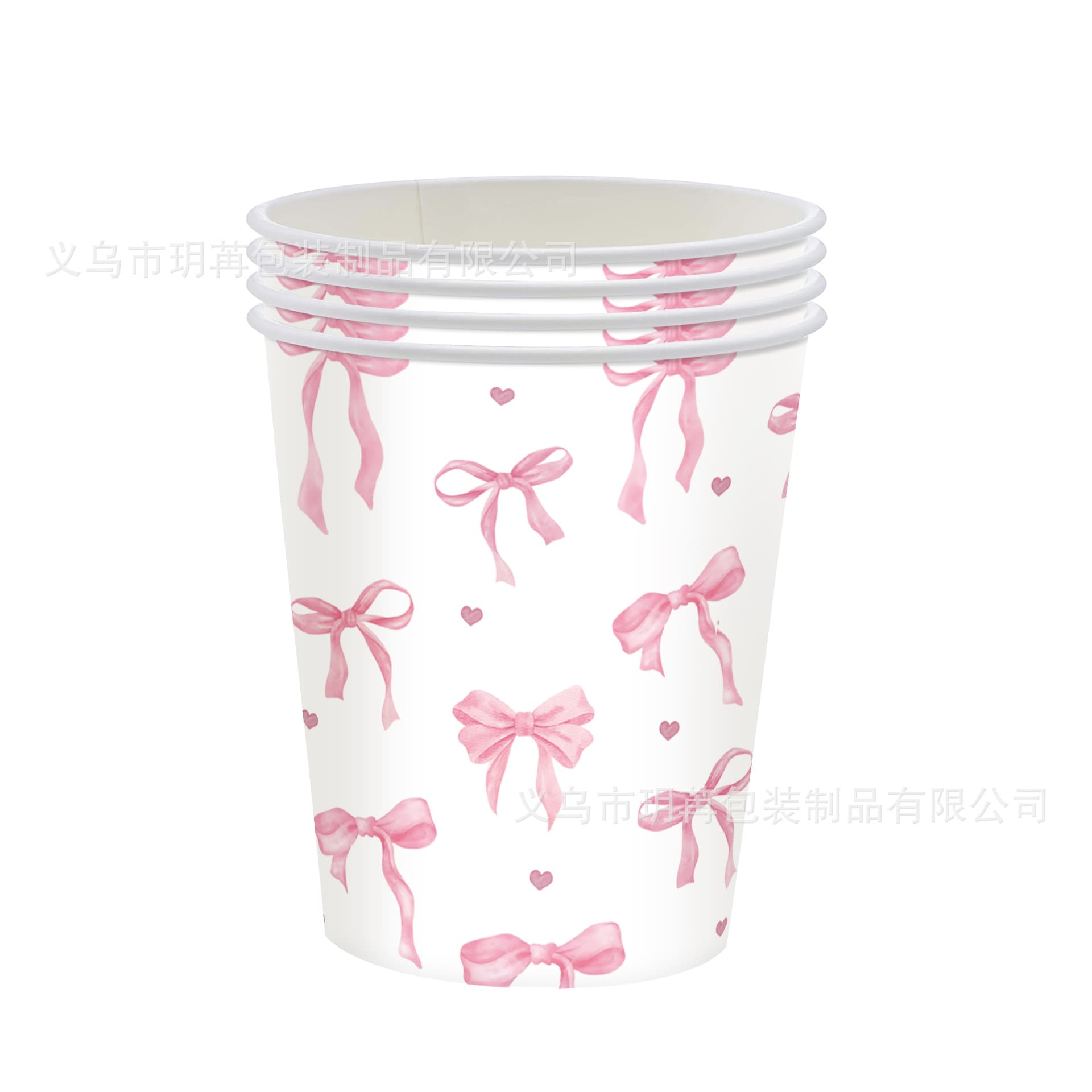 New Pink Bow Kids Girls Birthday Party Supplies Set Disposable Paper Cups Napkins Tablecloth