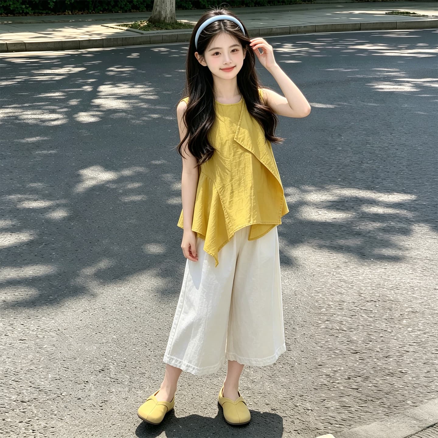 Cool outfits for girls in summer 2026 new styles for girls, older children and children, irregular summer clothes, Korean style suits for girls