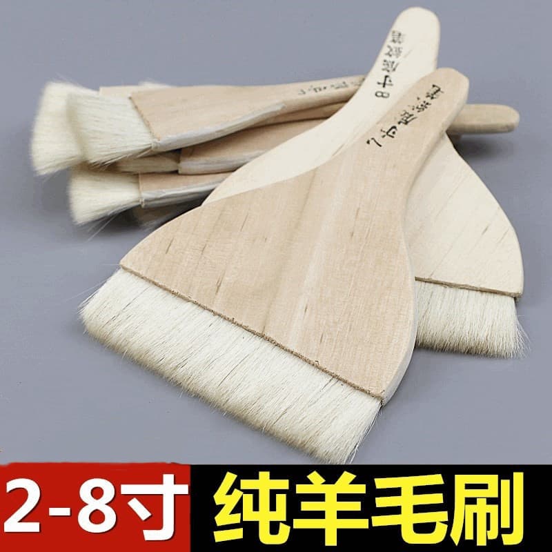 Factory Direct Wool Flat Brush for Painting, Calligraphy, Chinese Painting, Watercolor, Base Texture Brush, Flat Brush for Color Application