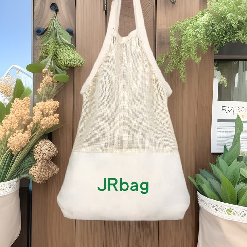 Amazon In-Stock Organic Cotton Mesh Bag Fruit Bag Eco-Friendly Portable Supermarket Vegetable Fruit Bag Handheld Cotton Bag