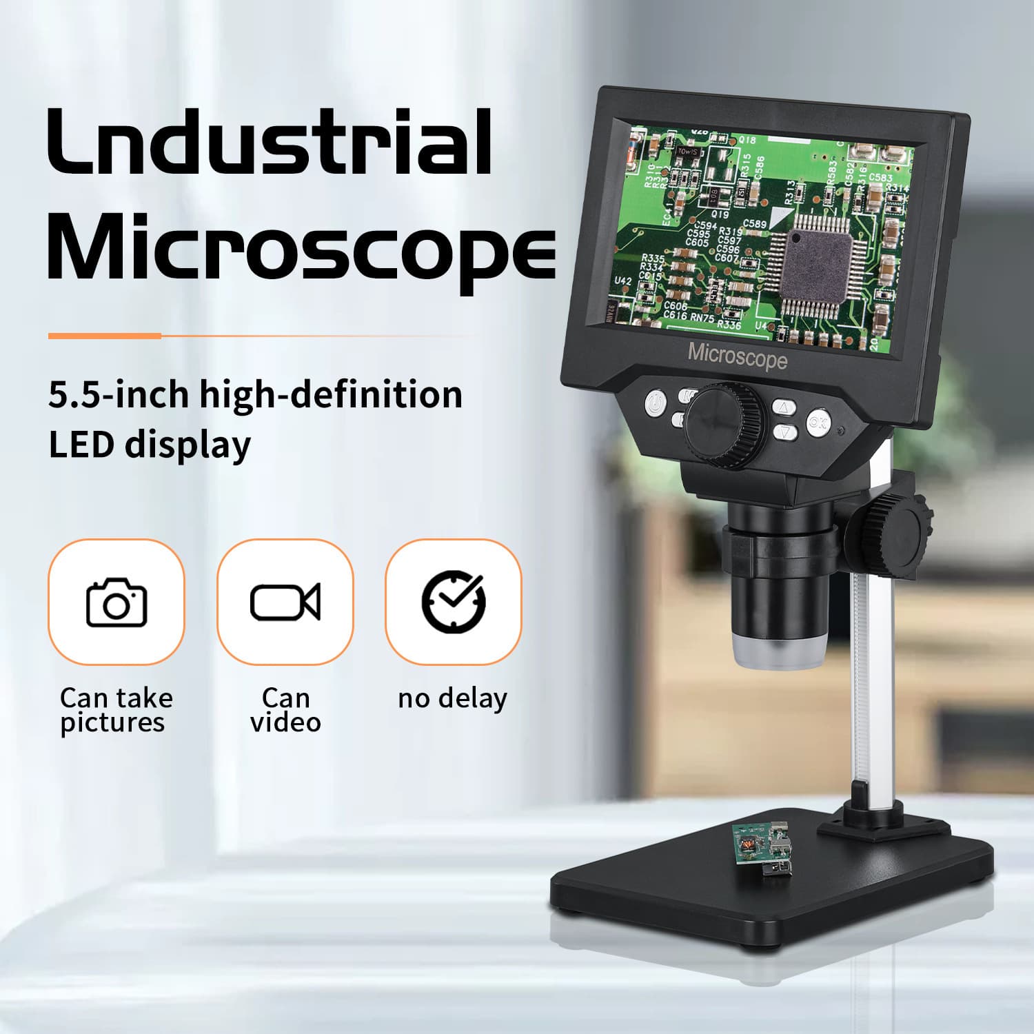 Digital Microscope Repair Electronic Microscope Jewelry Magnifying Glass 5.5 Inch Display High Resolution Microscope Tool