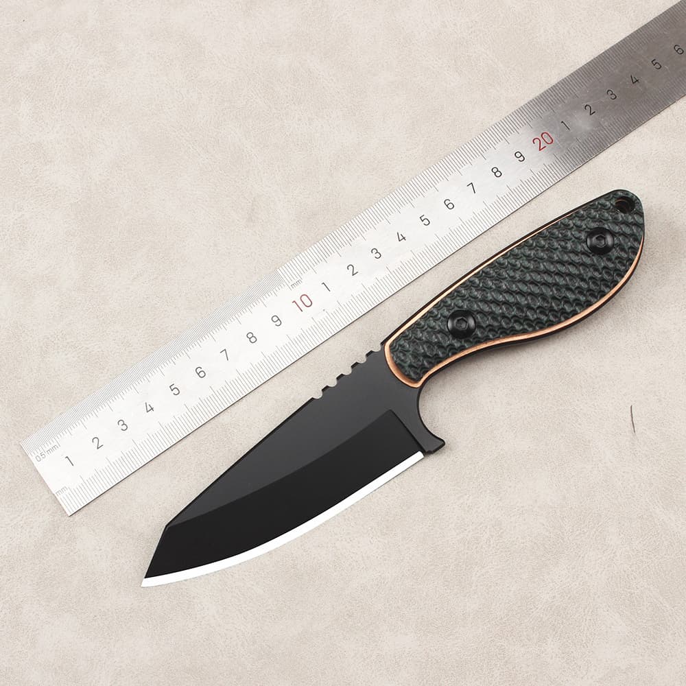 New Cross-Border Camping Fishing Small Straight Knife, Full Tang Knife, Hiking Mountaineering Portable D2 Steel Knife