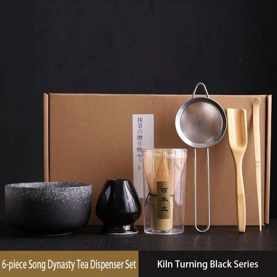 Cross-view Japanese Matcha Bowl Chasen Matcha Whisk Hundred-Bristle Chasen Stand Song Dynasty Tea Whisking Matcha Tool Set