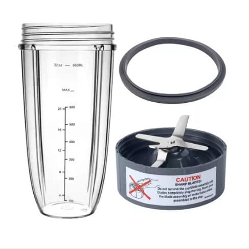 Nutri 900W Blender Cup and Blade Replacement Parts 32oz Graduated Cup, Blade Base, Sealing Ring