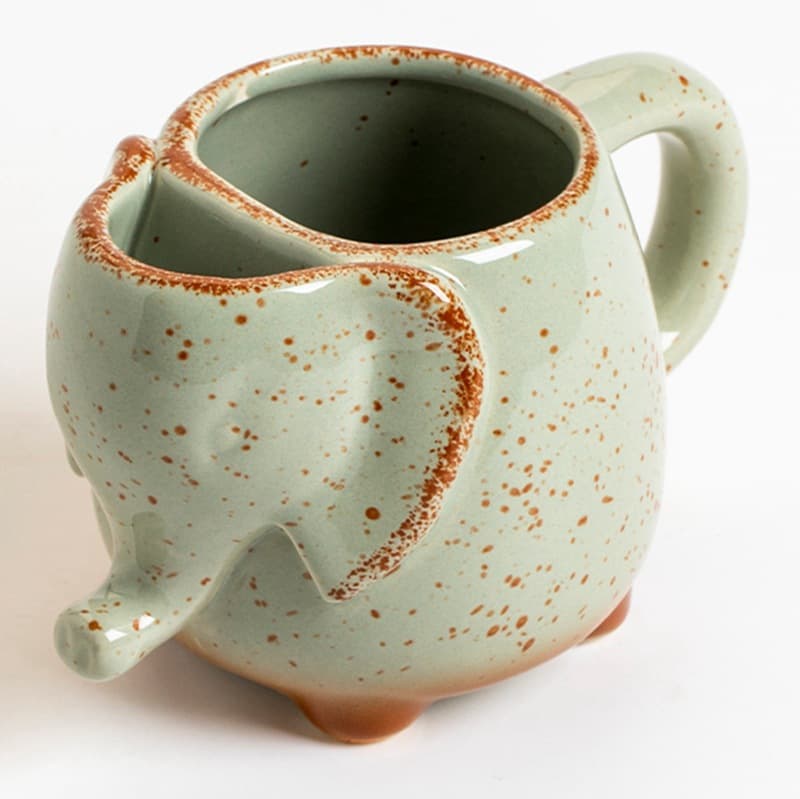 Export Elephant 3D Mug with Tea Bag Holder Elephant Tea Bag Holder Mug Ceramic Cup