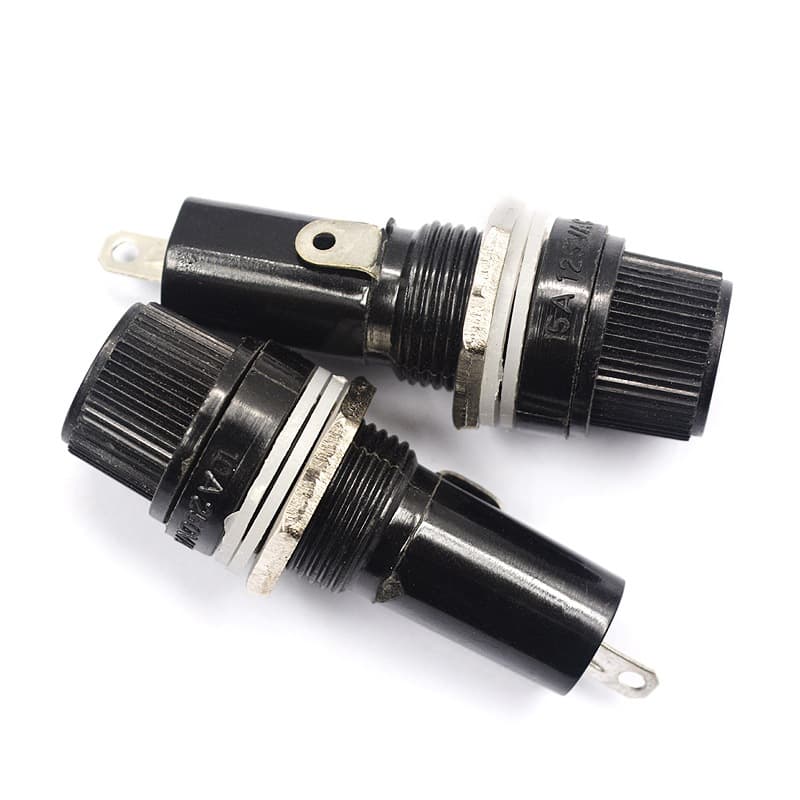 6x30 Fuse Holder, 10A/250V High-Temperature Resistant Bakelite Fuse Holder (2 pieces)