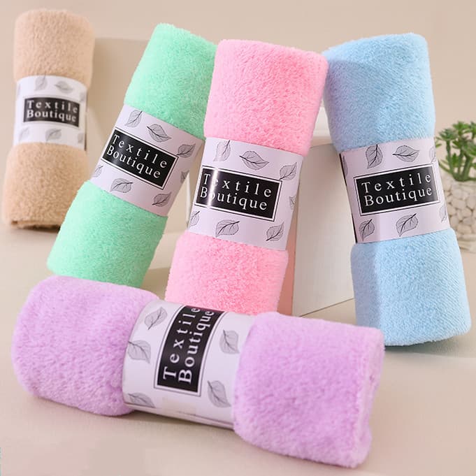 High-density coral velvet towel wholesale spot production water-absorbent non-shedding cut velvet girdle packaging gift towel