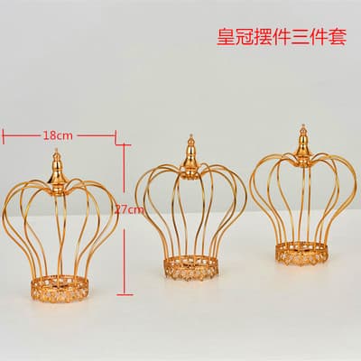 Wedding Prop Electroplated Crown Road Guide Light, Iron Art Adjustable Height T-Stage Decoration Ornament, Wedding Electroplated Gold