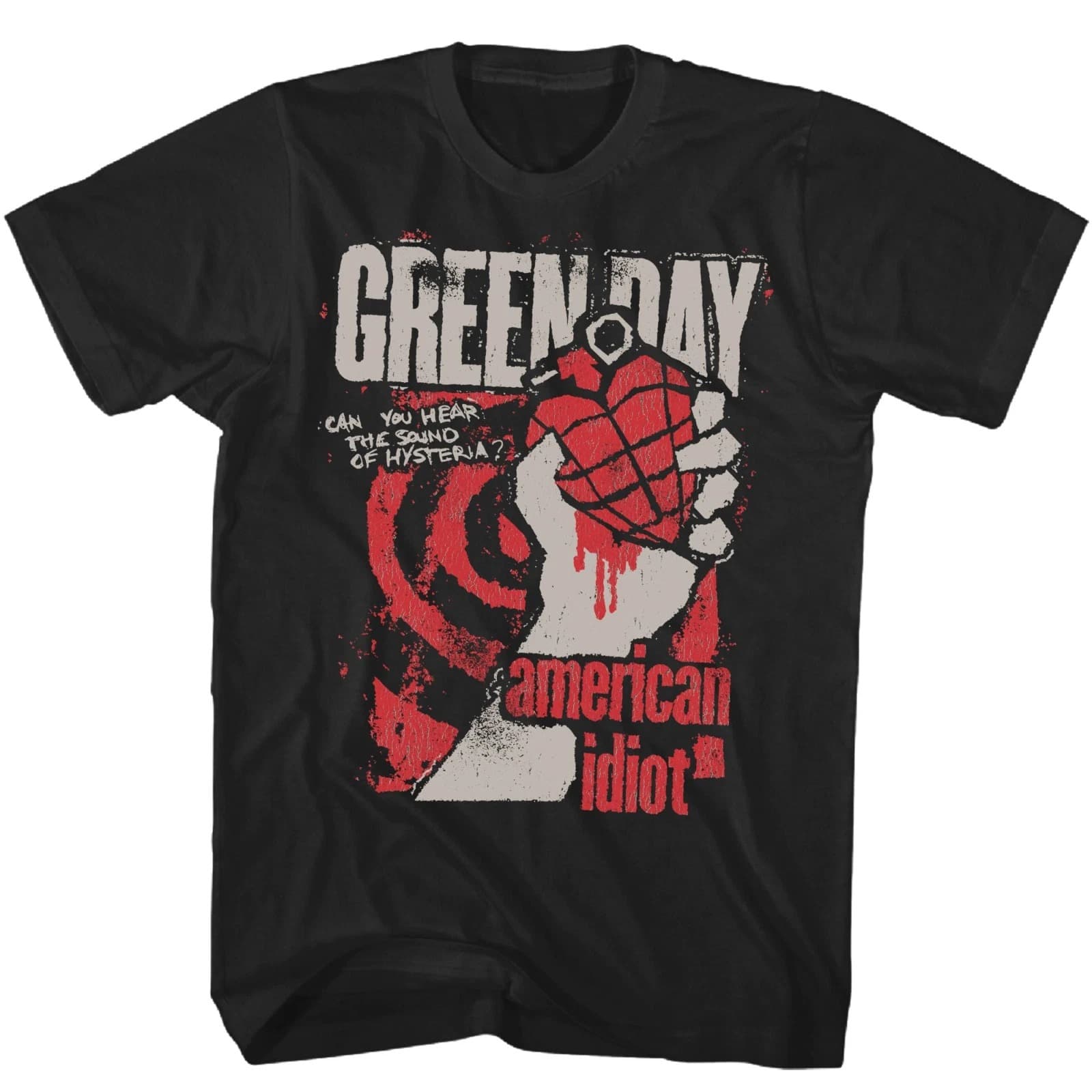 Green Day American Idiot Hysterical T-Shirt Men's Rock Music Classic Band Tee Oversized Short Sleeve Women's