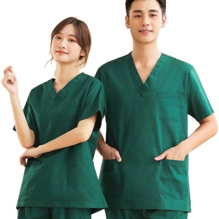 Women's Summer Thin Short-Sleeve Cotton Scrubs for Operating Room Nurses and Doctors, Long-Sleeve Surgical Scrubs