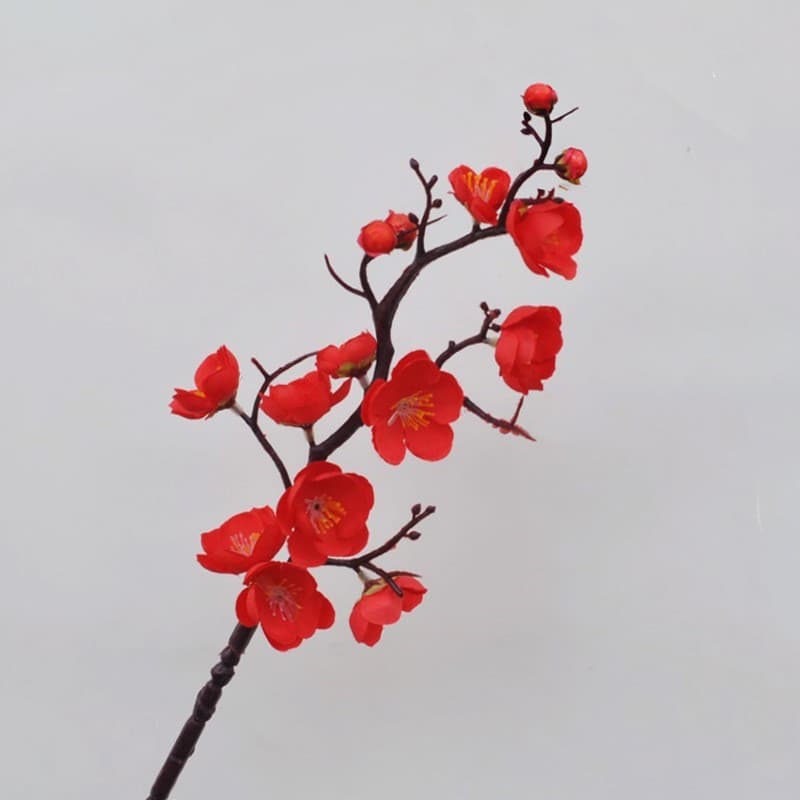 Simulated wintersweet branches, New Year pots, buckets, flower arrangements, wedding hall window scenery, floral art, living room decoration
