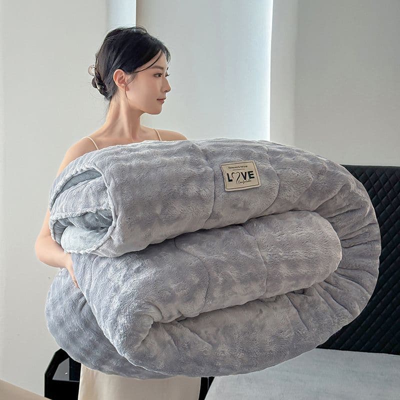 Lamb Fleece Winter Milk Fleece Quilt Cotton Quilt Extra Thick Student Dormitory Warm Single/Double Bedding Filling 10 Jin