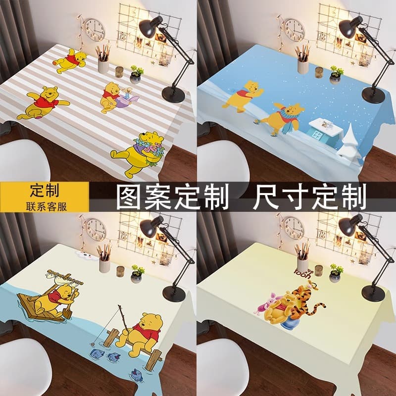 Cartoon Winnie the Pooh Print Children's Tablecloth Dormitory Computer Tablecloth Dustproof Cloth Boy's Study Writing Desk Tablecloth