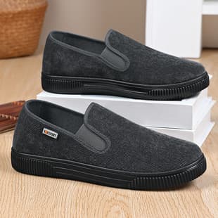 Old Beijing Cloth Shoes Men Summer Breathable Canvas Shoes Men's Casual Slip-On Low Top Comfortable Soft Sole Work Shoes