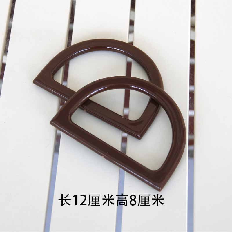 Tulip Bag Bucket Bag Resin D-Shape Handle Transparent Ring DIY Woven Fan Flower Round Bamboo-Style Handbag