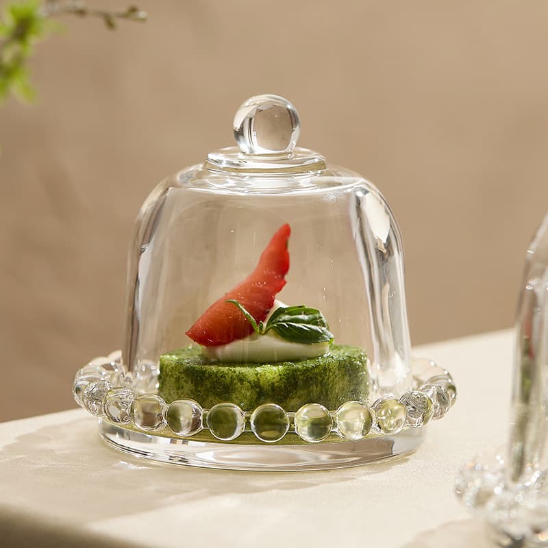 Small Cake Bread Tray Transparent Cake Cover Afternoon Tea Dessert Plate Ornaments Fruit Tasting Plate Mini Display Stand