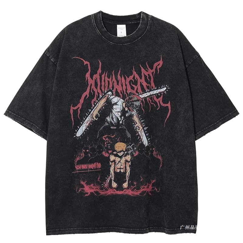 Men's T-shirts Vintage Baggy Tee Cotton Loose Short Sleeves