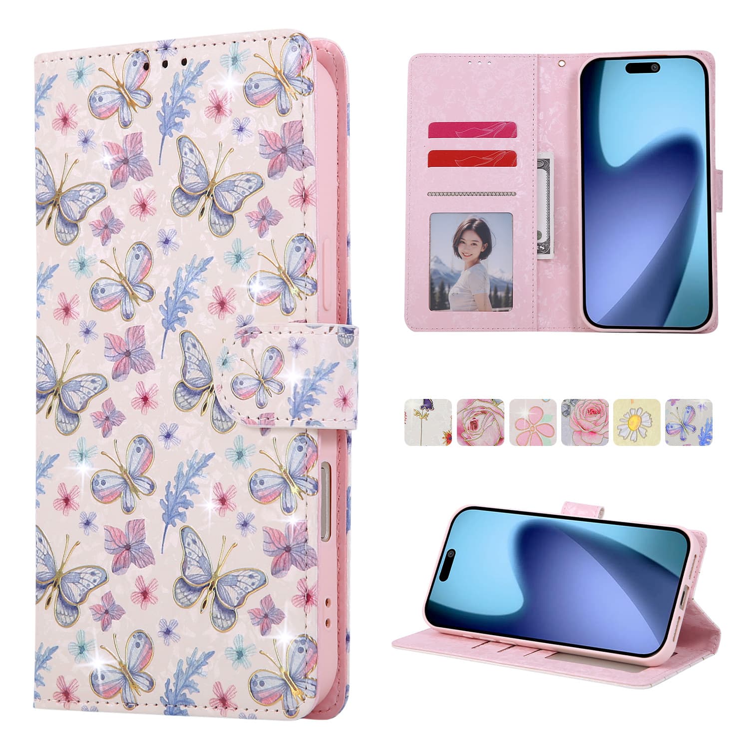 Suitable for Apple 17E anti-theft brush and hot stamping iPhone 17/Air/16/15 card phone leather case