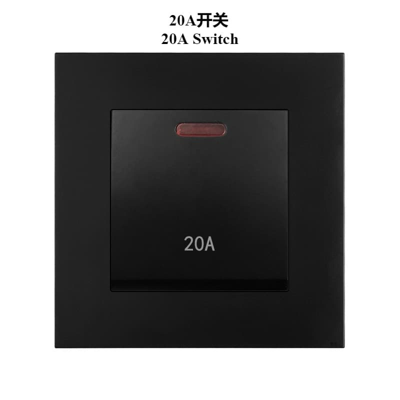 Cross-border trade household European standard switch socket panel German-style double-gang European spec PC black