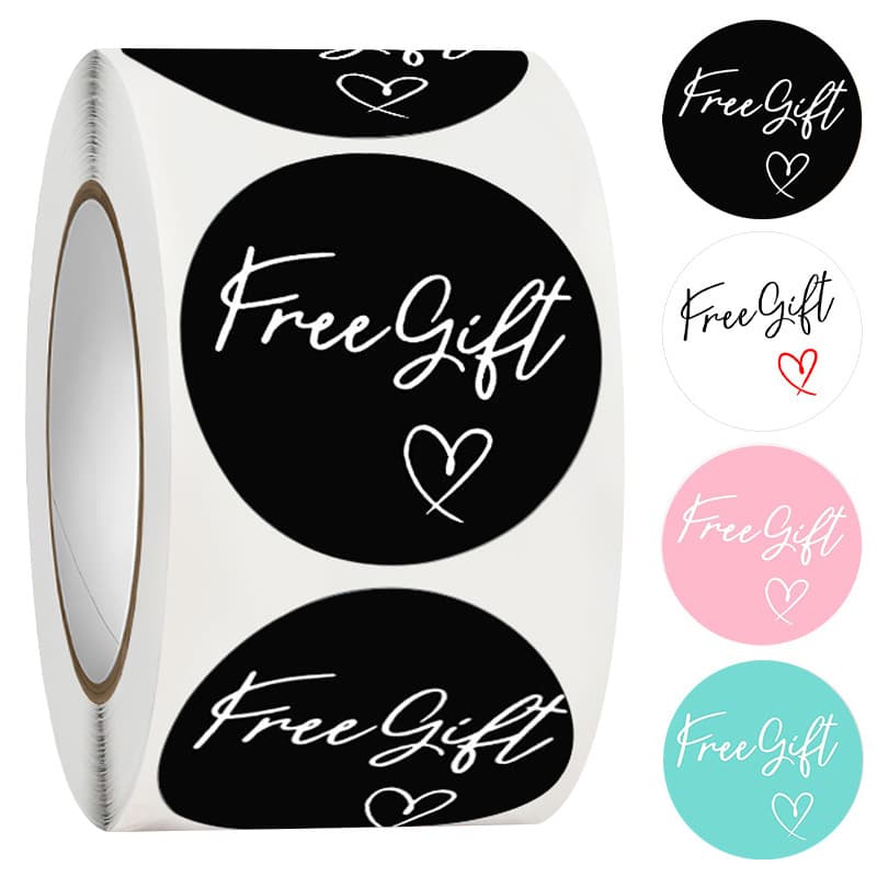 Cross-border wholesale 500 stickers/roll thank you stickers free gift free gift stickers round self-adhesive labels
