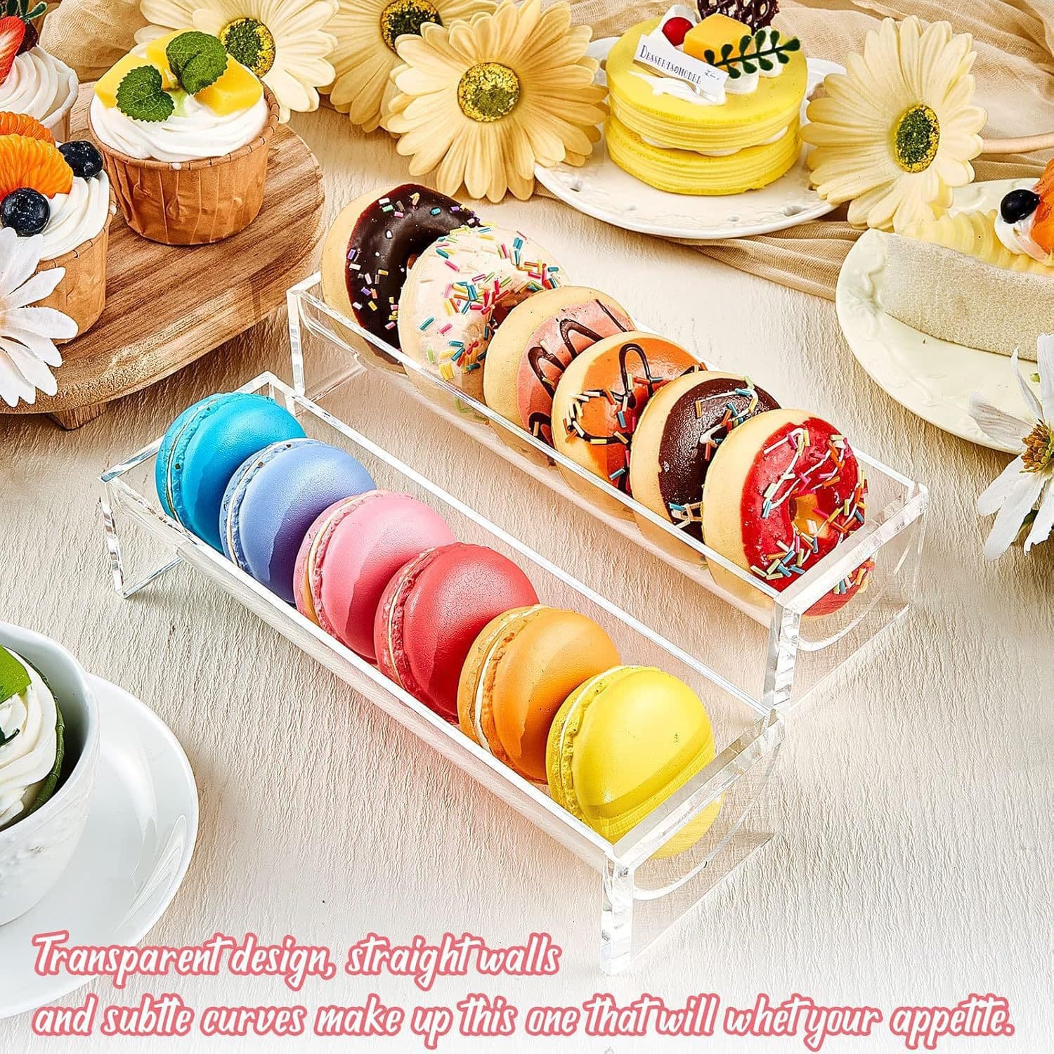Simple European Style Acrylic Rectangular Tray for Dessert, Cookie Storage, and Fruit Display
