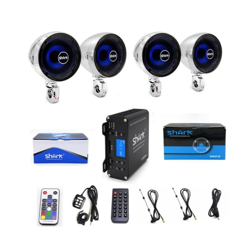 SHARK Motorcycle Audio System New Model High Volume Car 4-Channel 1000W Bluetooth Dedicated