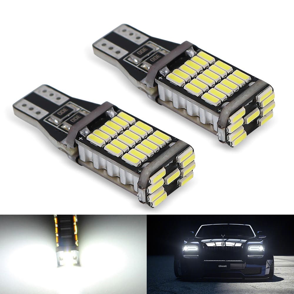 Highlight decoded T15 LED turn signal 45SMD white, yellow and red three-color Canbus flicker-free car brake light