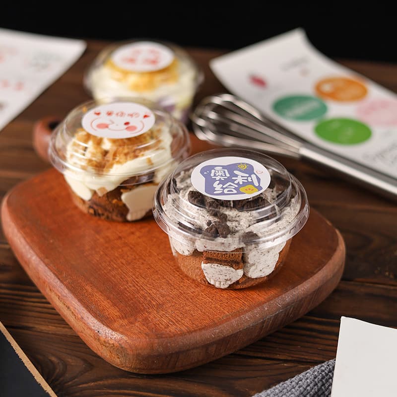 Latte Cake Box Bean Milk Lasagna Mousse Box Ice Cream Yogurt Pudding Cream Cup Transparent Blister Packaging Box