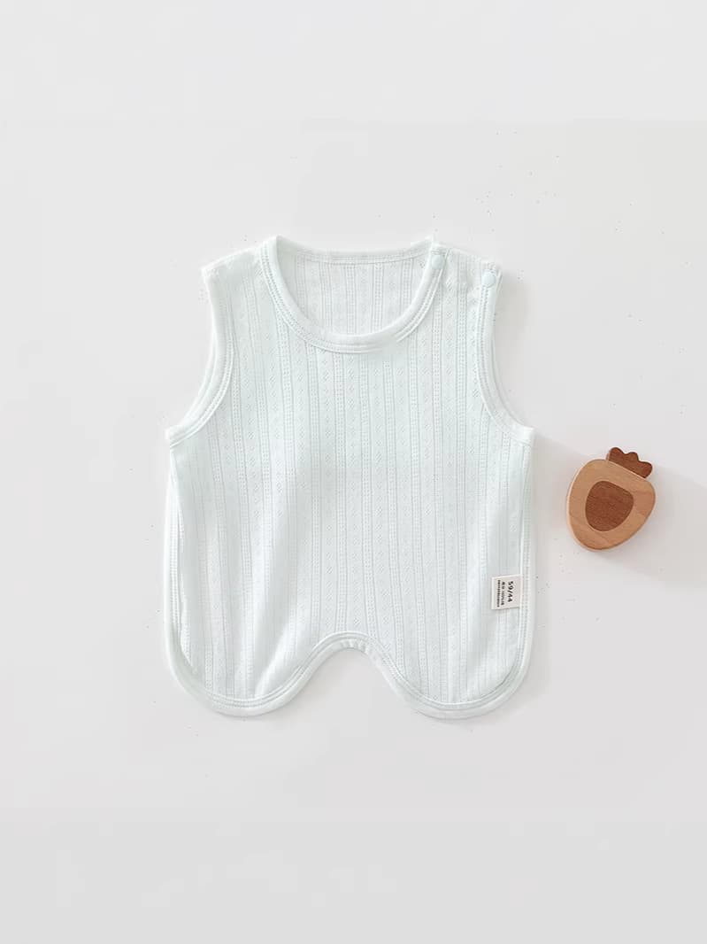 Summer Baby Bib A-Class Cotton Sleeveless Vest Thin Bodysuit Baby Belly Protector Newborn Half-Back Shirt