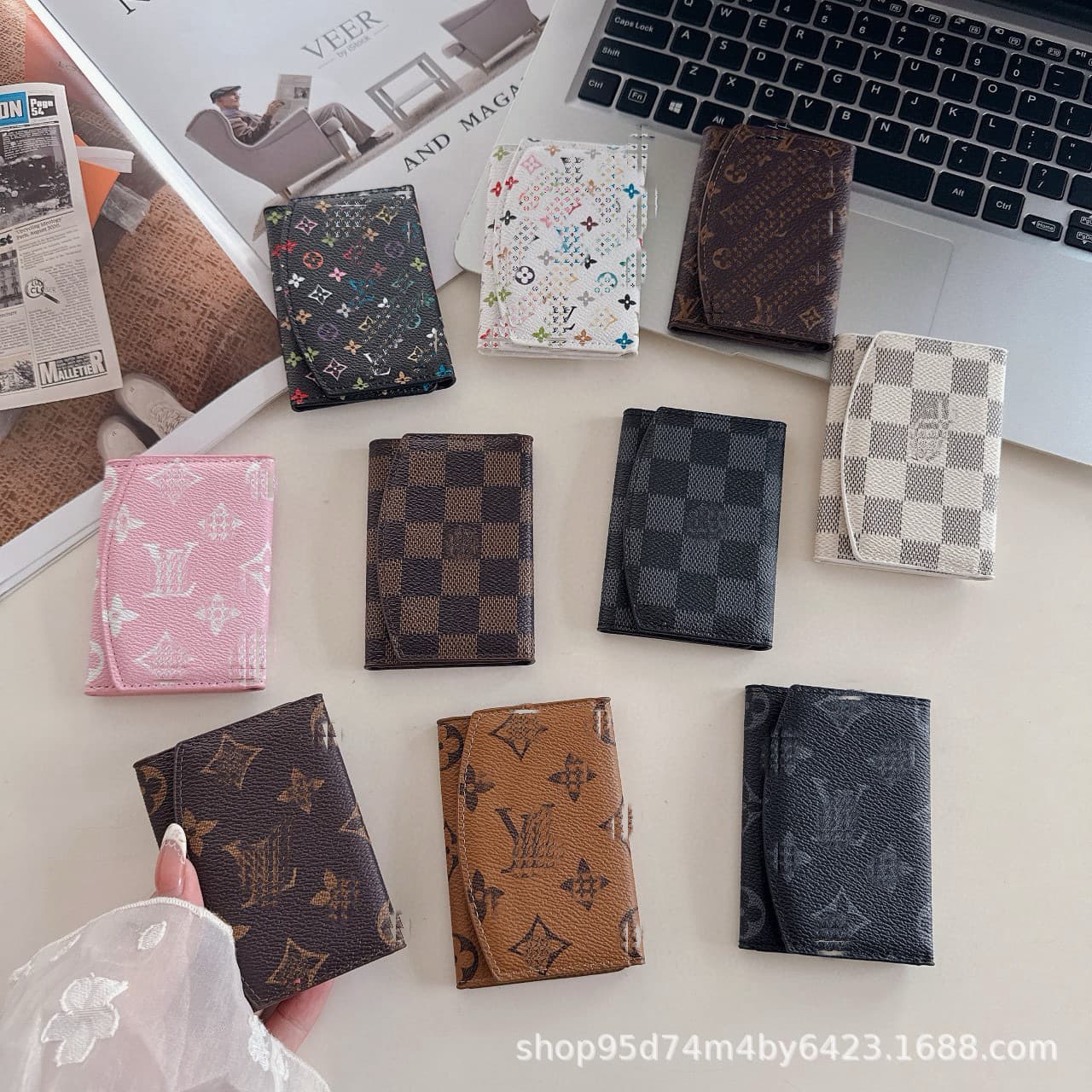 Luxury trendy big-name card holder, presbyopic business card holder, flip cover 30% off card holder, leather ID driver's license card holder, multiple card slots