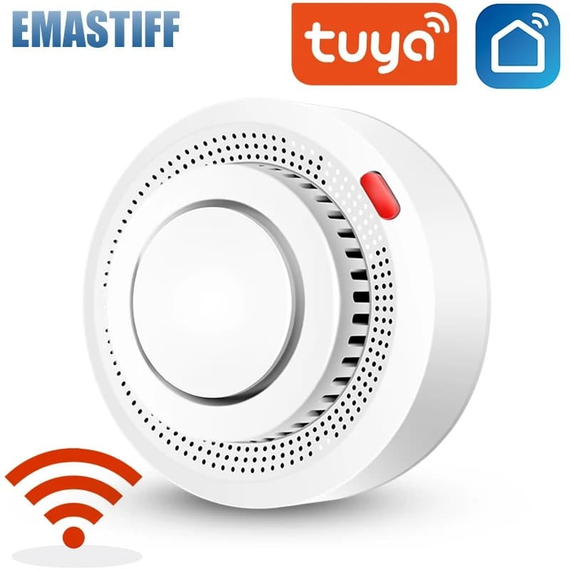 WiFi Smart Smoke Detector, Tuya Graffiti App Smoke Sensor Alarm