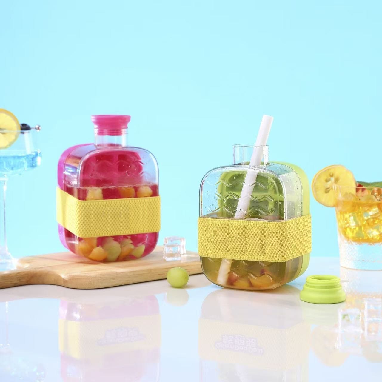 COOL Ice Grid Zero-Contact Water Injection Press Ice Grid Home DIY Ice Cube Mold Creative Water Bottle Fashion Ice Bottle