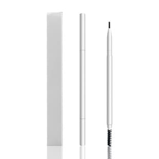 White Ultra-Fine Eyebrow Pencil Sharpener-Free Dual-End Twist-Up Automatic Brow Pencil with Brush Neutral Packaging