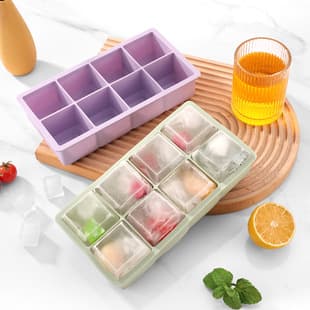 Large Ice Cube Mold 8-Cell Silicone Ice Tray Large Block Ice Cube Maker Square Ice Cube Household Food Grade Ice Cube Tool