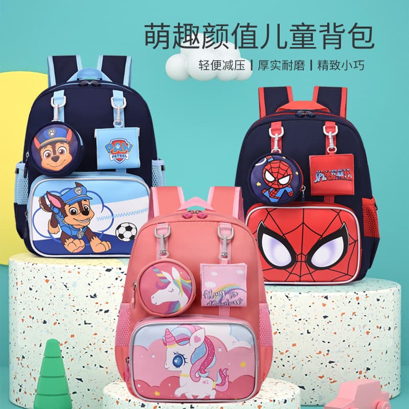 Children's Backpack for Elementary School Grades 1-3 and Kindergarten, Cartoon Spider-Man Design, Double-Shoulder, Cross-Border Wholesale