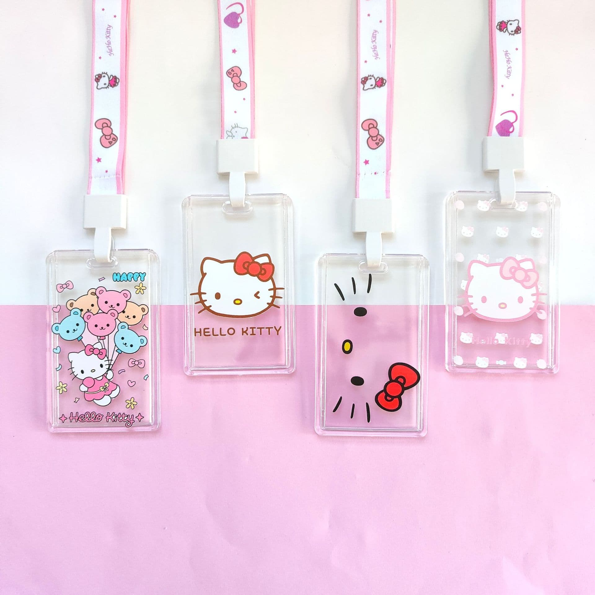 KT Cat Transparent Card Holder for ID Card, Meal Card, Access Card, Elevator Card, Campus Card, Bus Card, Student Card, Work Badge