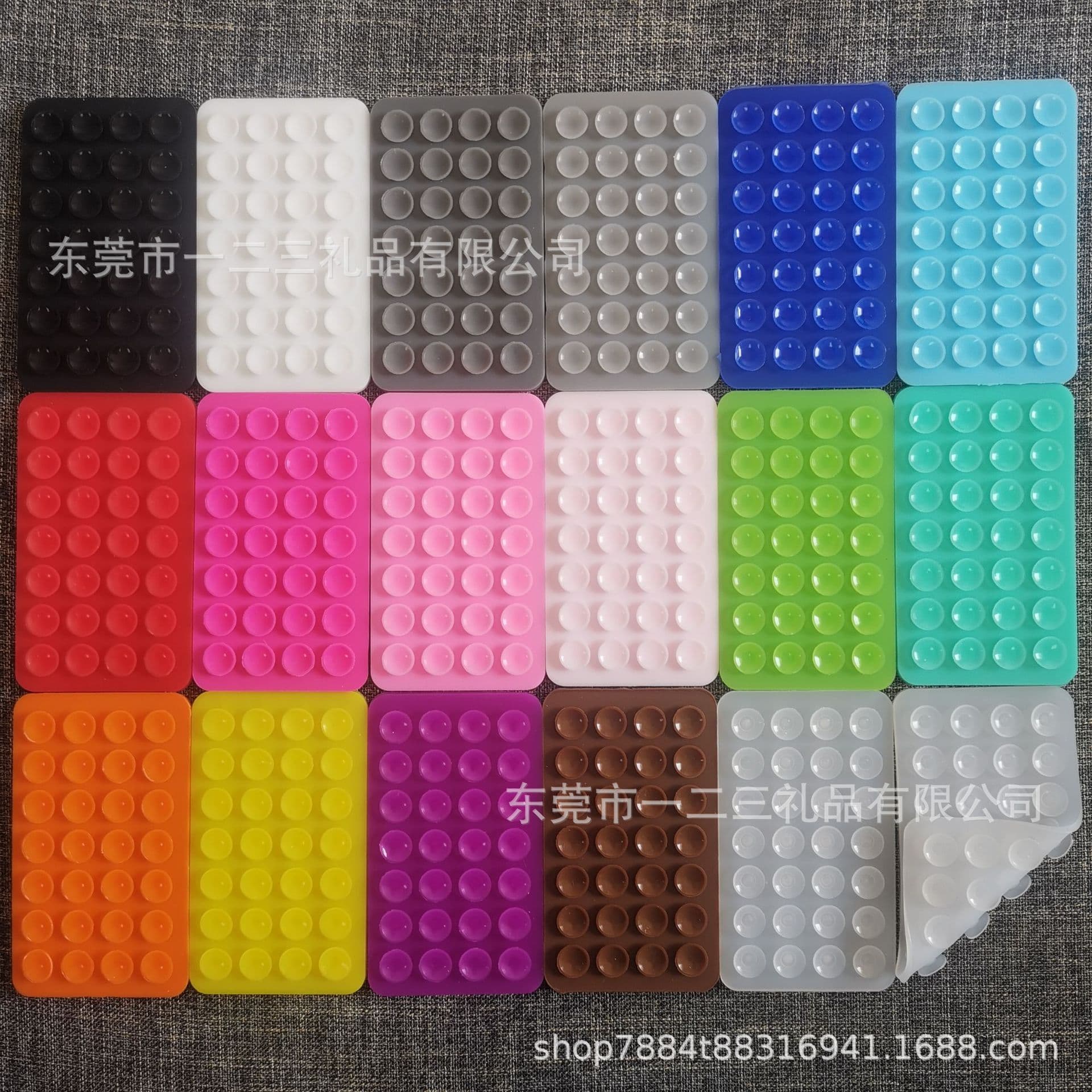28 square double-sided and single-sided silicone suction cup patches, mobile phone suction cup holder stickers, anti-slip suction cup silicone holders